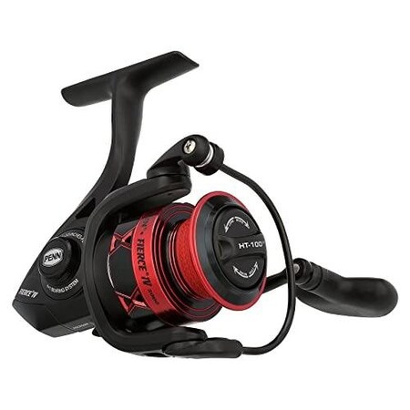 Penn Fierce Iv Spinning Reels, Size 2000 BlackRed, 621, 5 Bearings 10 Drag FRCIV2000